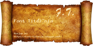 Font Titánia névjegykártya